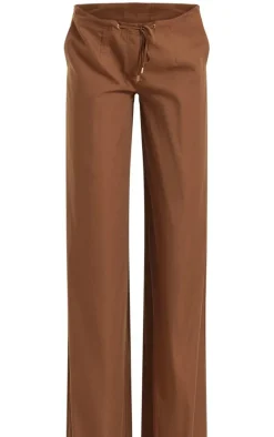 Mocha Oversized Drawstring Straight Leg Pants