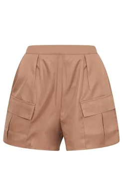 Mocha Pocket Detail Cargo Shorts