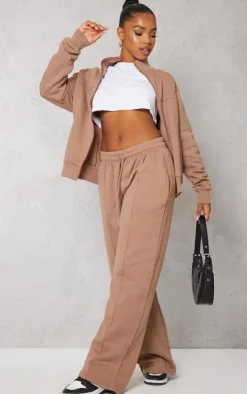 Mocha Seam Detail Straight Leg Sweatpant