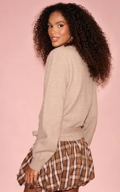 Mocha Soft Knit Wrap Cardigan