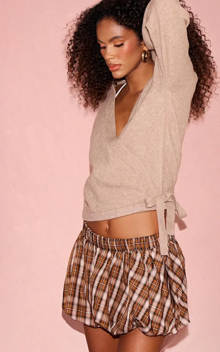 Mocha Soft Knit Wrap Cardigan