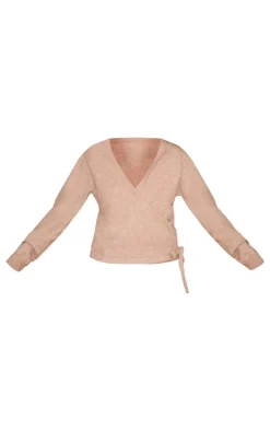 Mocha Soft Knit Wrap Cardigan