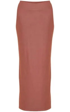 Mocha Soft Touch Low Rise Maxi Skirt