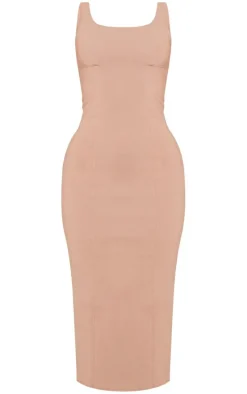 Mocha Stretch Woven Maxi Dress