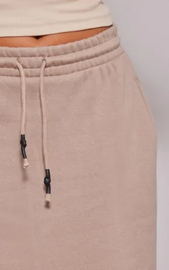 Mocha Sweat Drawstring Midi Skirt