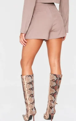 Mocha Tailored High Waist Shorts