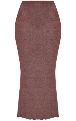 Mocha Towelled Midaxi Skirt