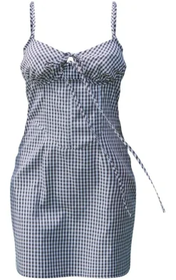 Monochrome Check Underwire Halterneck Corset Shift Dress