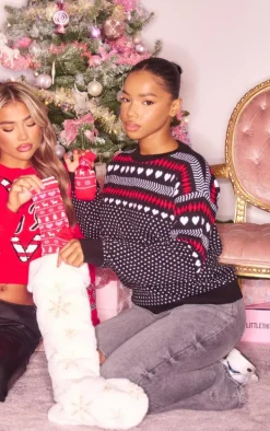 Monochrome Fairisle Oversized Christmas Sweater