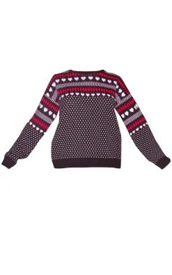 Monochrome Fairisle Oversized Christmas Sweater