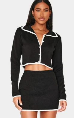 Monochrome Knitted Mini Skirt