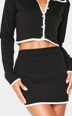 Monochrome Knitted Mini Skirt