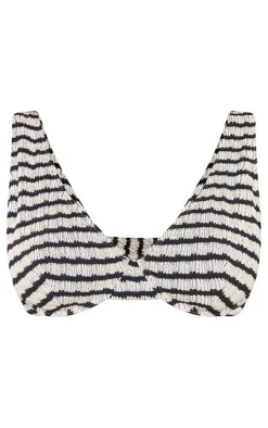 Monochrome Printed Fuller Bust Underwired Bikini Top