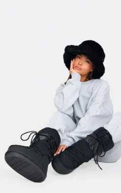MOON BOOT Black Icon Quilt Boots