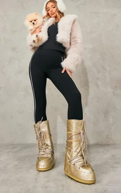 MOON BOOT Gold Icon Glitter