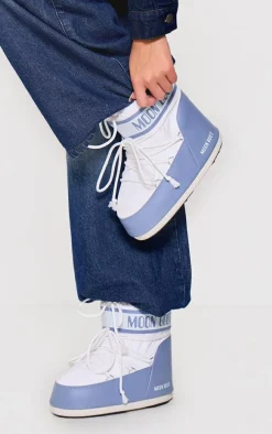 MOON BOOT Grey and White Icon Low