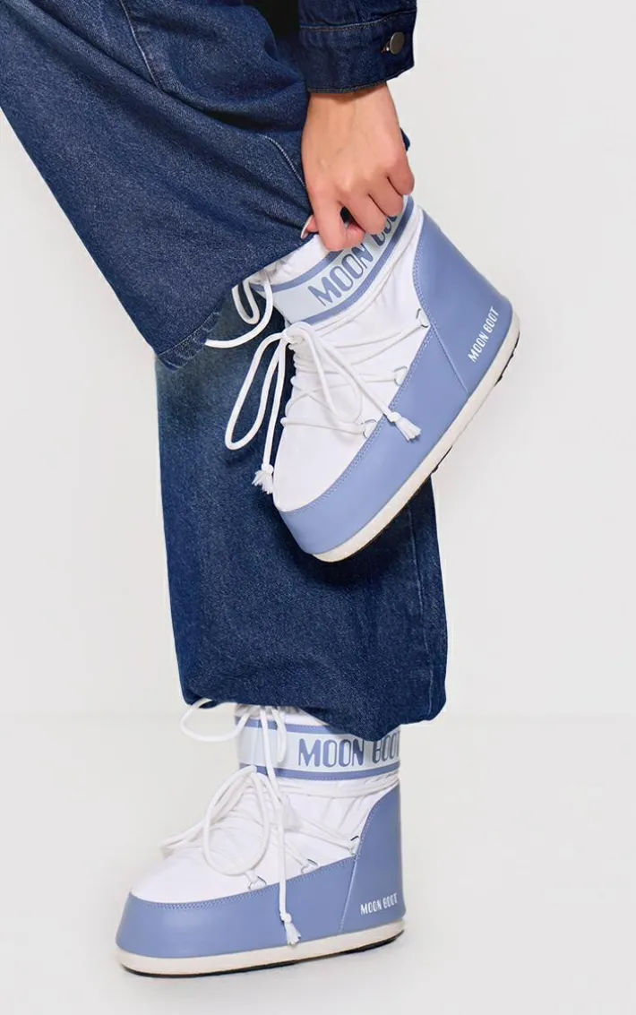MOON BOOT Grey and White Icon Low