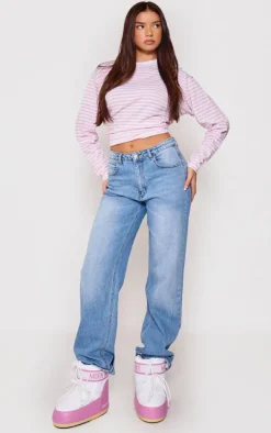 MOON BOOT Pink and White Icon Low