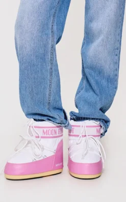 MOON BOOT Pink and White Icon Low