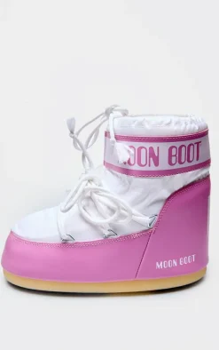 MOON BOOT Pink and White Icon Low