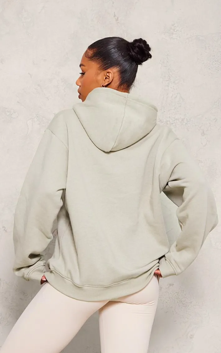 Moss Grey Oversized Sweat Hoodie