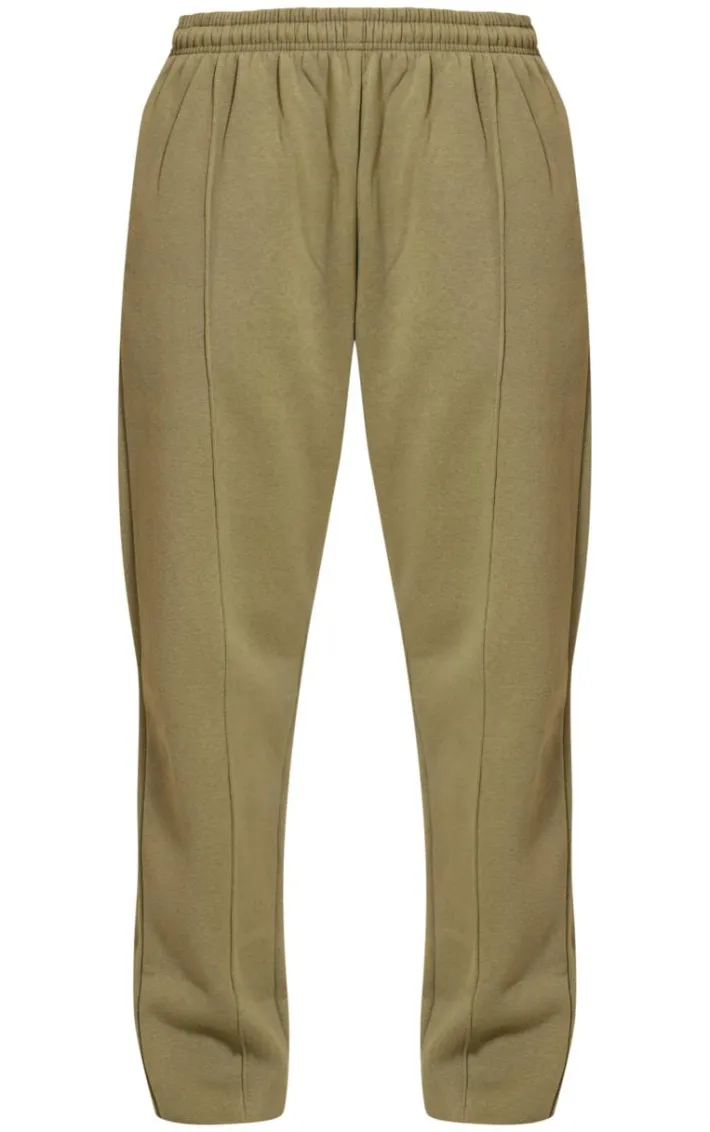 Moss Khaki Pintuck Detail Oversized Sweatpants