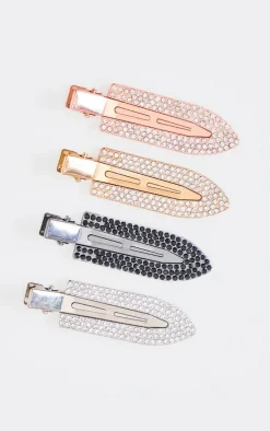 Multi 4 Pack Diamante Setting Hair Clips