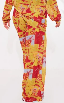 Multi Abstract Print Beach Pants