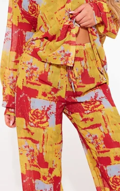 Multi Abstract Print Beach Pants