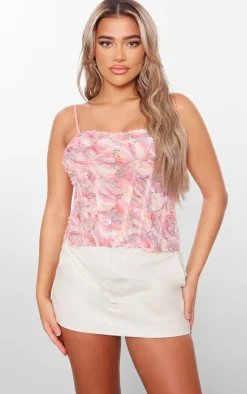 Multi Abstract Tulle Boned Corset