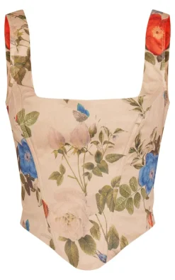 Multi Floral Print Corset