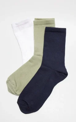 Multi Neutral 3 Pack Socks