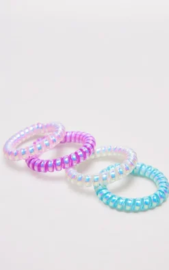 Multi Pearlescent Spiral Hair Tie Multipack