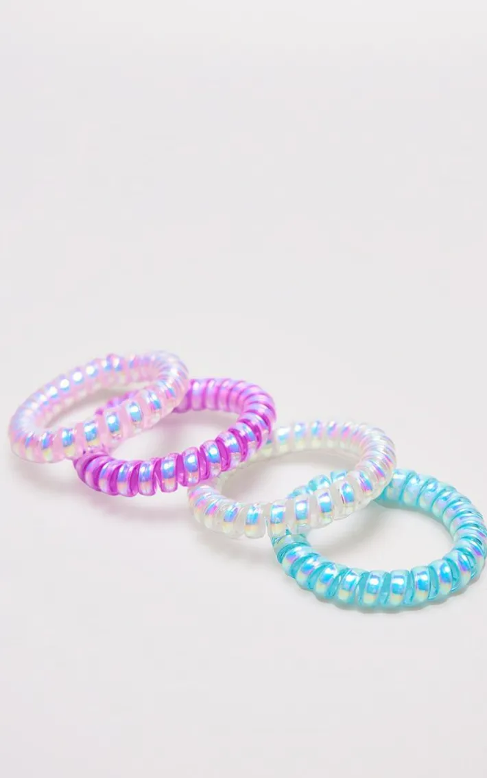 Multi Pearlescent Spiral Hair Tie Multipack