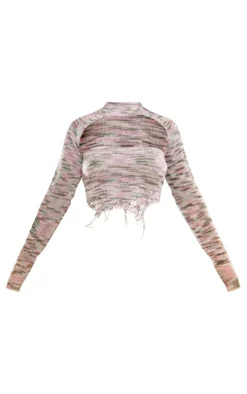 Multi Space Dye Knit Bandeau Top & Sleeves