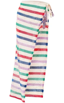 Multi Stripe Crochet Maxi Beach Skirt