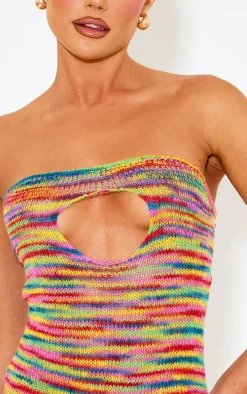 Multi Stripe Open Knit Bodysuit