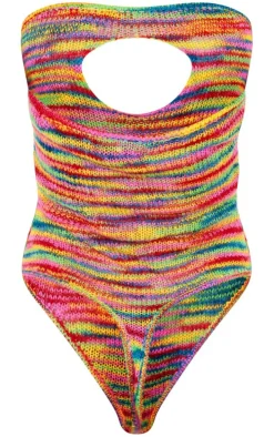 Multi Stripe Open Knit Bodysuit
