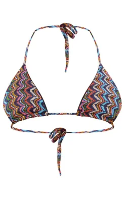 Multi Textured Triangle Bikini Top