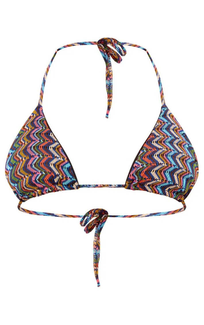 Multi Textured Triangle Bikini Top