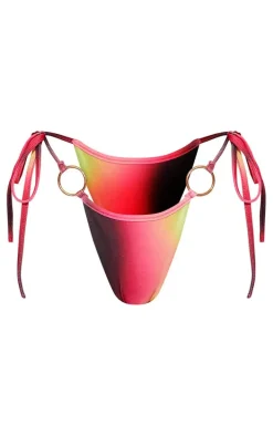 Multi Tie Dye O Ring Tie Side Bikini Bottoms