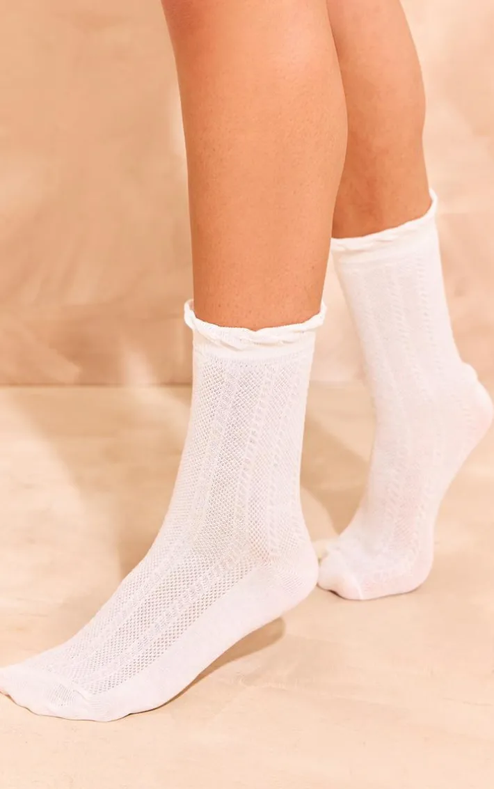 Multi Tonal Frill Ankle Socks 3 Pack