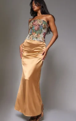 Multi Woven Jacquard Bandeau Long Top