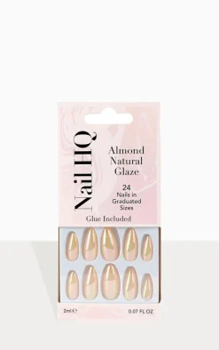 Nail Hq Almond Natural Glaze Nails
