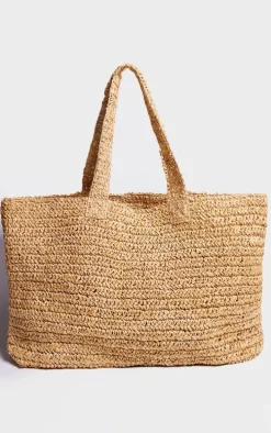 Natural Raffia Large Beach Tote Bag