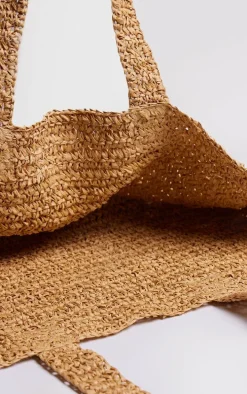 Natural Raffia Large Beach Tote Bag