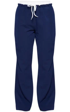 Navy Boxer Detail Drawstring Waist Pants