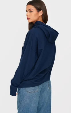 Navy Chicago USA Embroidered Hoodie