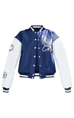 Navy Ny Graphic Bomber Jacket
