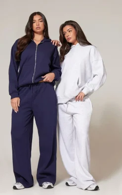 Navy Premium Zip Up Oversized Hoodie